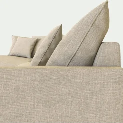 Canapé d'angle fixe gauche en tissu - beige alpilles