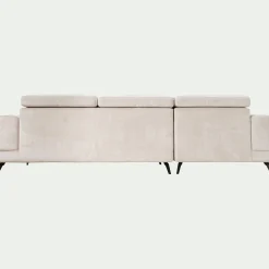 Canapé d'angle gauche avance recule en tissu doux - beige