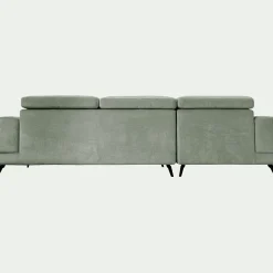 Canapé d'angle gauche avance recule en tissu doux - vert