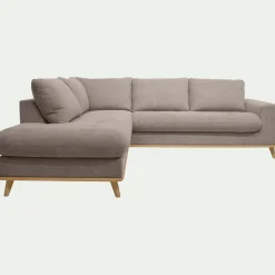 Canapé d'angle gauche convertible en tissu Storm - taupe