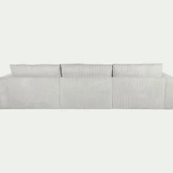 Canapé d'angle gauche fixe en velours côtelé - gris borie