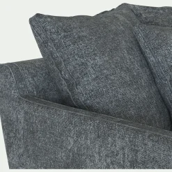 Canapé d'angle gauche fixe en tissu genesis - gris ardoise