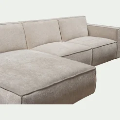Canapé d'angle gauche fixe en tissu genesis - beige