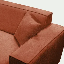 Canapé d'angle gauche fixe en tissu genesis - brun rustrel