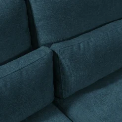 Canapé d'angle méridienne droite fixe en tissu Genesis - bleu