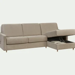 Canapé d'angle réversible convertible en tissu Sogno matelas densité 35kg/m3 - beige roucas