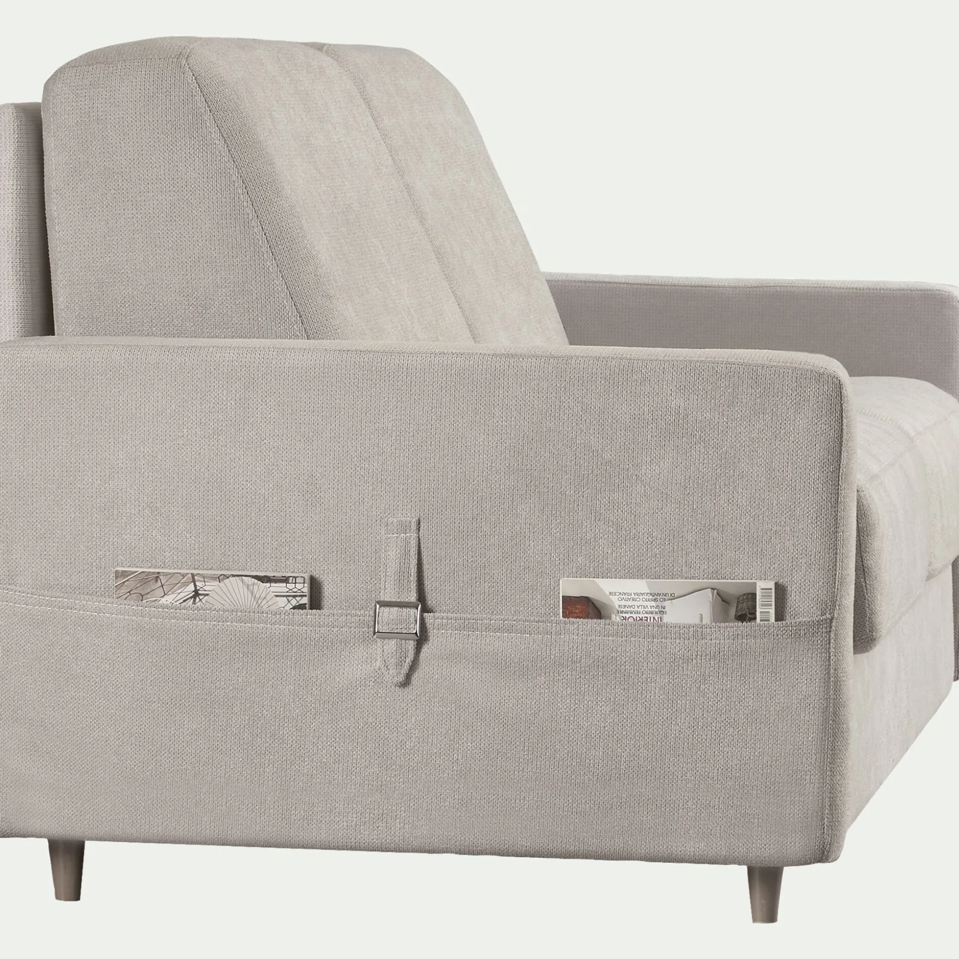 Canapé d'angle réversible convertible en tissu Sogno matelas densité 35kg/m3 - beige roucas