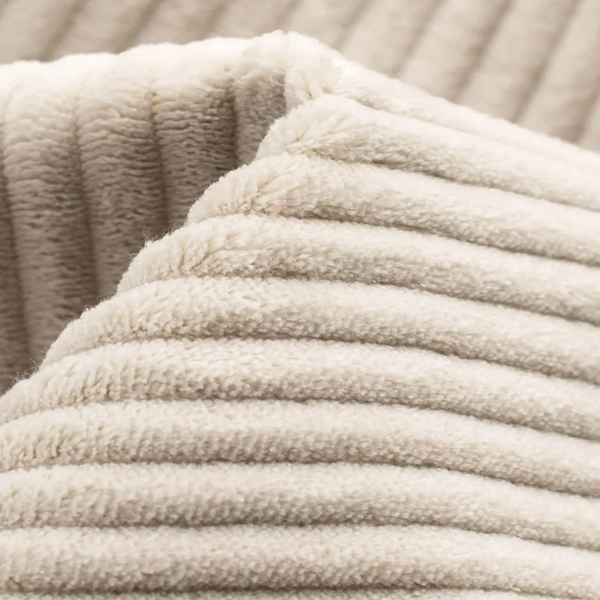 Canapé d'angle réversible convertible en velours côtelé - blanc ventoux