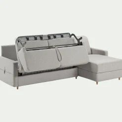 Canapé d'angle réversible convertible en tissu matelas densité 35kg/m3 - gris borie