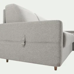 Canapé d'angle réversible convertible en tissu matelas densité 35kg/m3 - gris borie