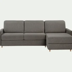 Canapé d'angle réversible convertible en tissu matelas densité 25kg/m3 - gris vésuve