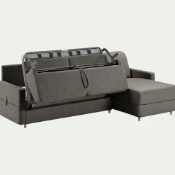 Canapé d'angle réversible convertible en tissu matelas densité 25kg/m3 - gris vésuve