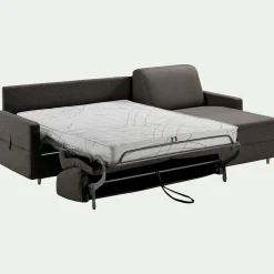 Canapé d'angle réversible convertible en tissu matelas densité 25kg/m3 - gris vésuve