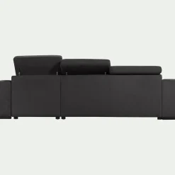 Canapé d'angle réversible convertible en tissu - gris ardoise