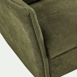 Canapé d'angle réversible convertible en tissu avec matelas densité 25kg/m3 - vert cèdre