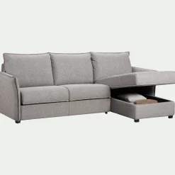 Canapé d'angle réversible convertible en tissu Sogno avec matelas densité 35kg/m3 - gris moyen