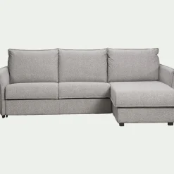 Canapé d'angle réversible convertible en tissu Stella avec matelas densité 25kg/m3 - gris moyen