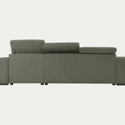 Canapé d'angle réversible convertible en tissu castello - vert cèdre