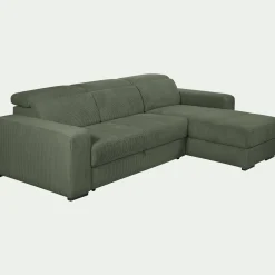 Canapé d'angle réversible convertible en tissu castello - vert cèdre