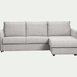 Canapé d'angle réversible convertible en tissu Sogno avec matelas densité 35kg/m3 - gris borie