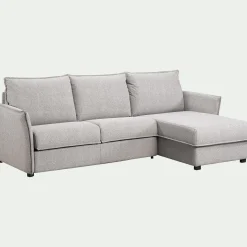 Canapé d'angle réversible convertible en tissu Sogno avec matelas densité 35kg/m3 - gris borie