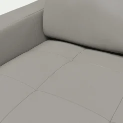 Canapé d'angle réversible fixe en cuir de buffle avec accoudoirs 15cm - gris borie