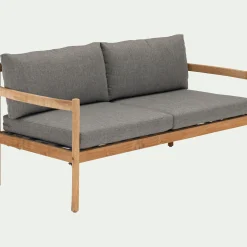 Canapé de jardin en teck recyclé - gris (2 places)