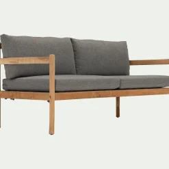 Canapé de jardin en teck recyclé - gris (2 places)