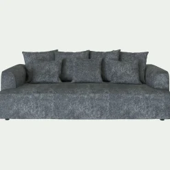 Canapé fixe 4 places en tissu - gris ardoise