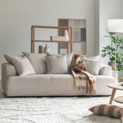 Canapé fixe 4 places en tissu - blanc ventoux