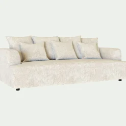 Canapé fixe 4 places en tissu - blanc ventoux