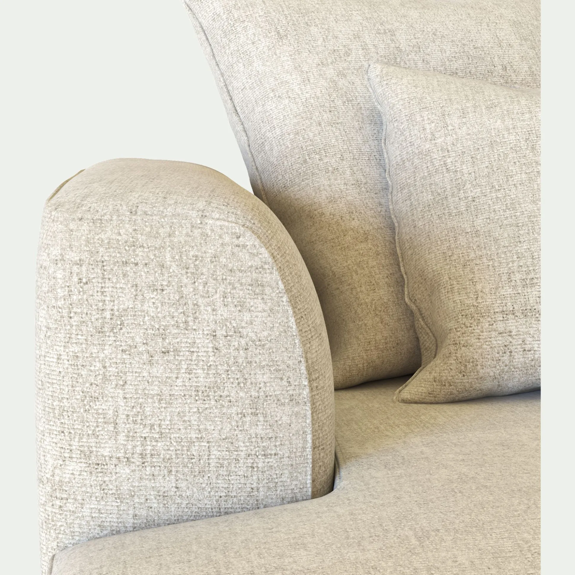 Canapé grand angle gauche fixe en tissu Genesis - blanc ventoux