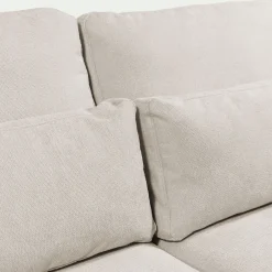 Canapé grand angle gauche fixe en tissu Bloq - beige roucas