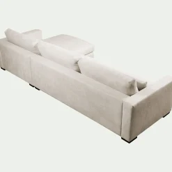 Canapé grand angle gauche fixe en tissu Bloq - beige roucas