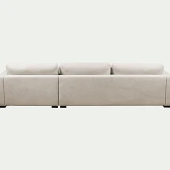 Canapé grand angle gauche fixe en tissu Bloq - beige roucas