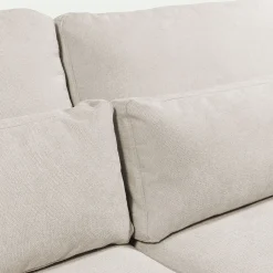 Canapé grand angle gauche fixe en tissu Bloq - beige roucas