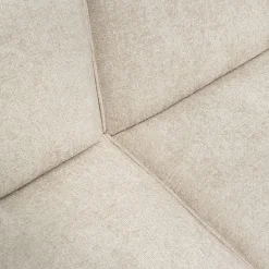 Canapé grand angle gauche fixe en tissu tramé - beige