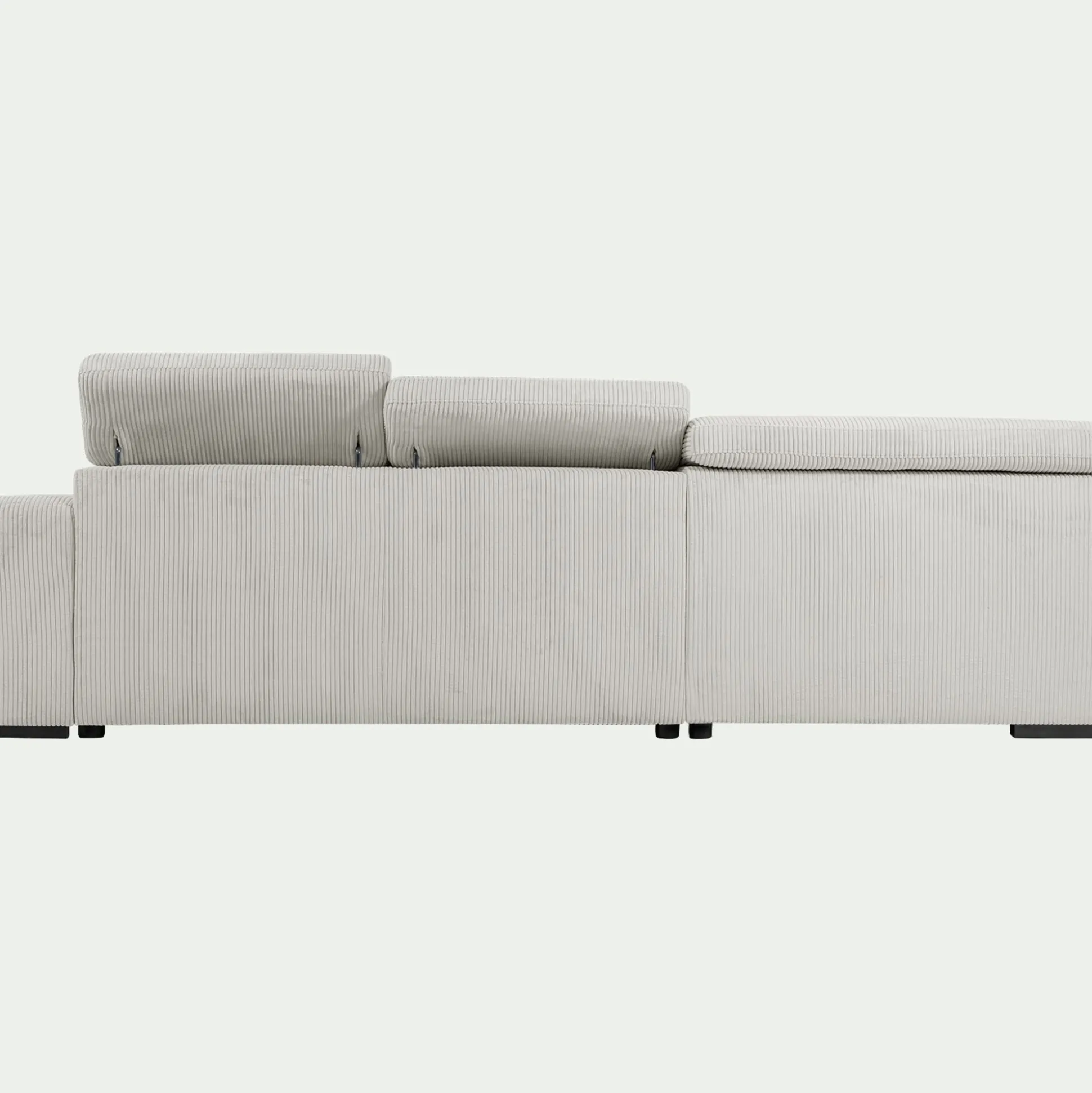 Canapé grand angle gauche convertible en tissu Castello - beige roucas