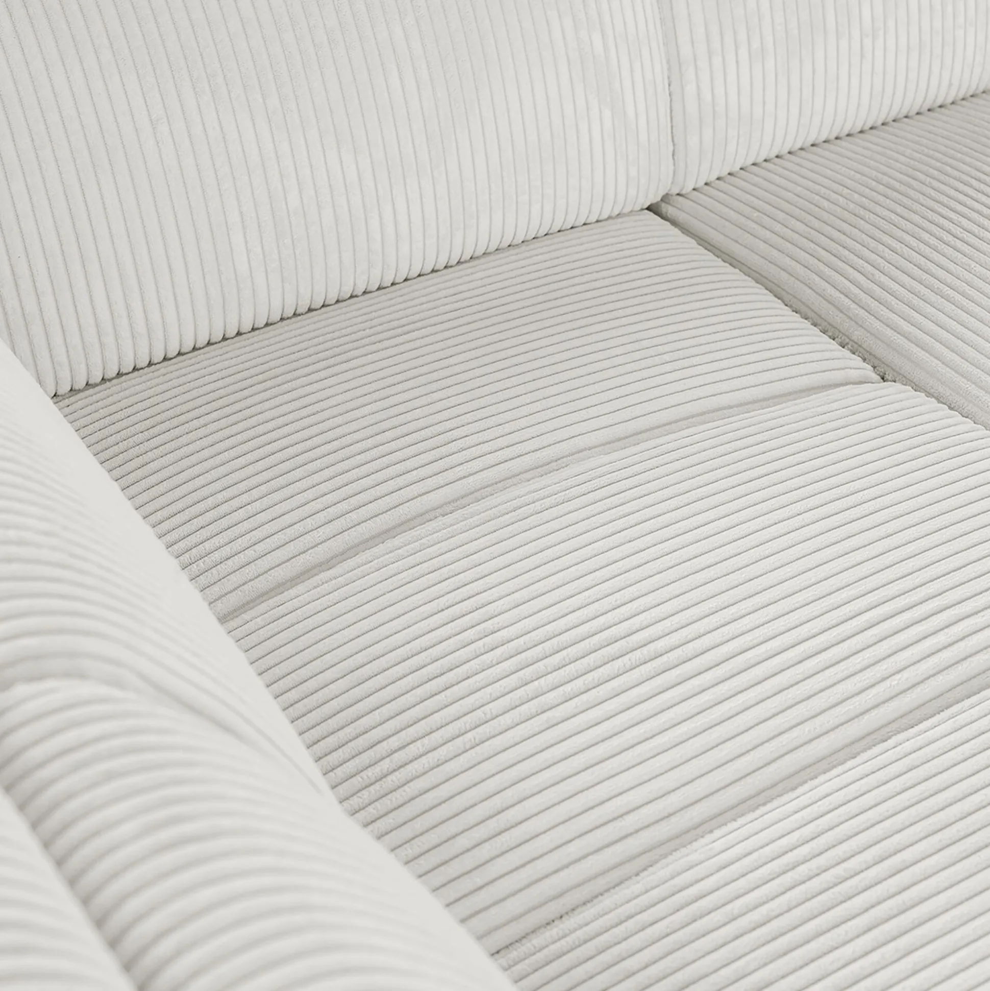 Canapé grand angle gauche convertible en tissu Castello - beige roucas