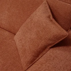 Canapé grand angle gauche fixe en tissu tramé - brun rustrel