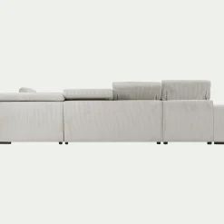 Canapé panoramique convertible avec méridienne droite en tissu castello - beige roucas