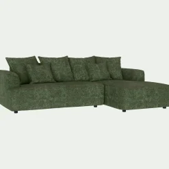 Canapé petit angle droit fixe en tissu Genesis - vert cèdre