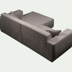 Canapé petit angle droit fixe en tissu genesis - gris