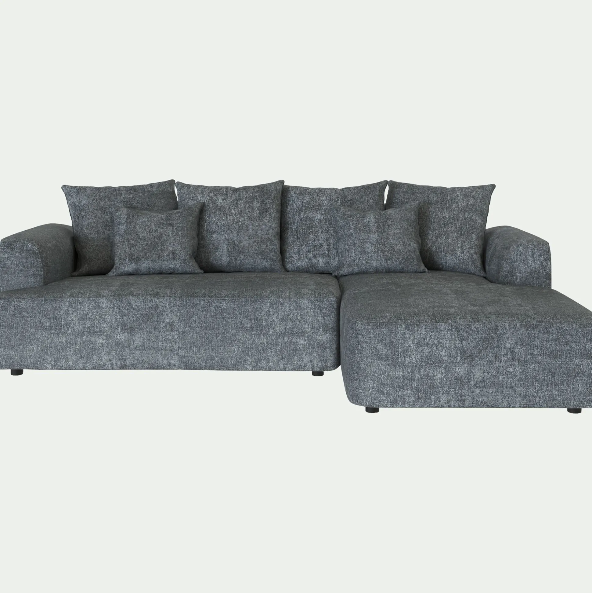 Canapé petit angle droit fixe en tissu Genesis - gris ardoise