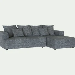 Canapé petit angle droit fixe en tissu Genesis - gris ardoise