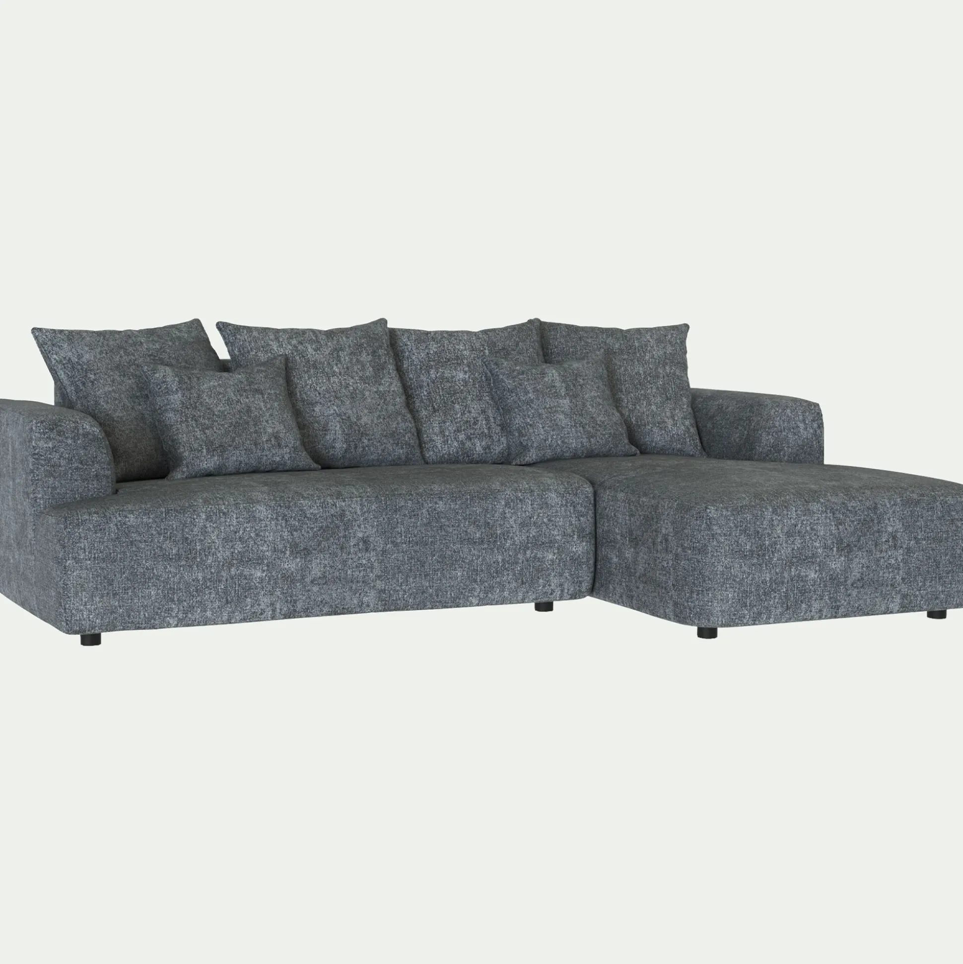 Canapé petit angle droit fixe en tissu Genesis - gris ardoise