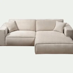 Canapé petit angle droit fixe en tissu Genesis - beige