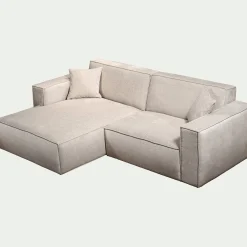 Canapé petit angle gauche fixe en tissu Genesis - beige
