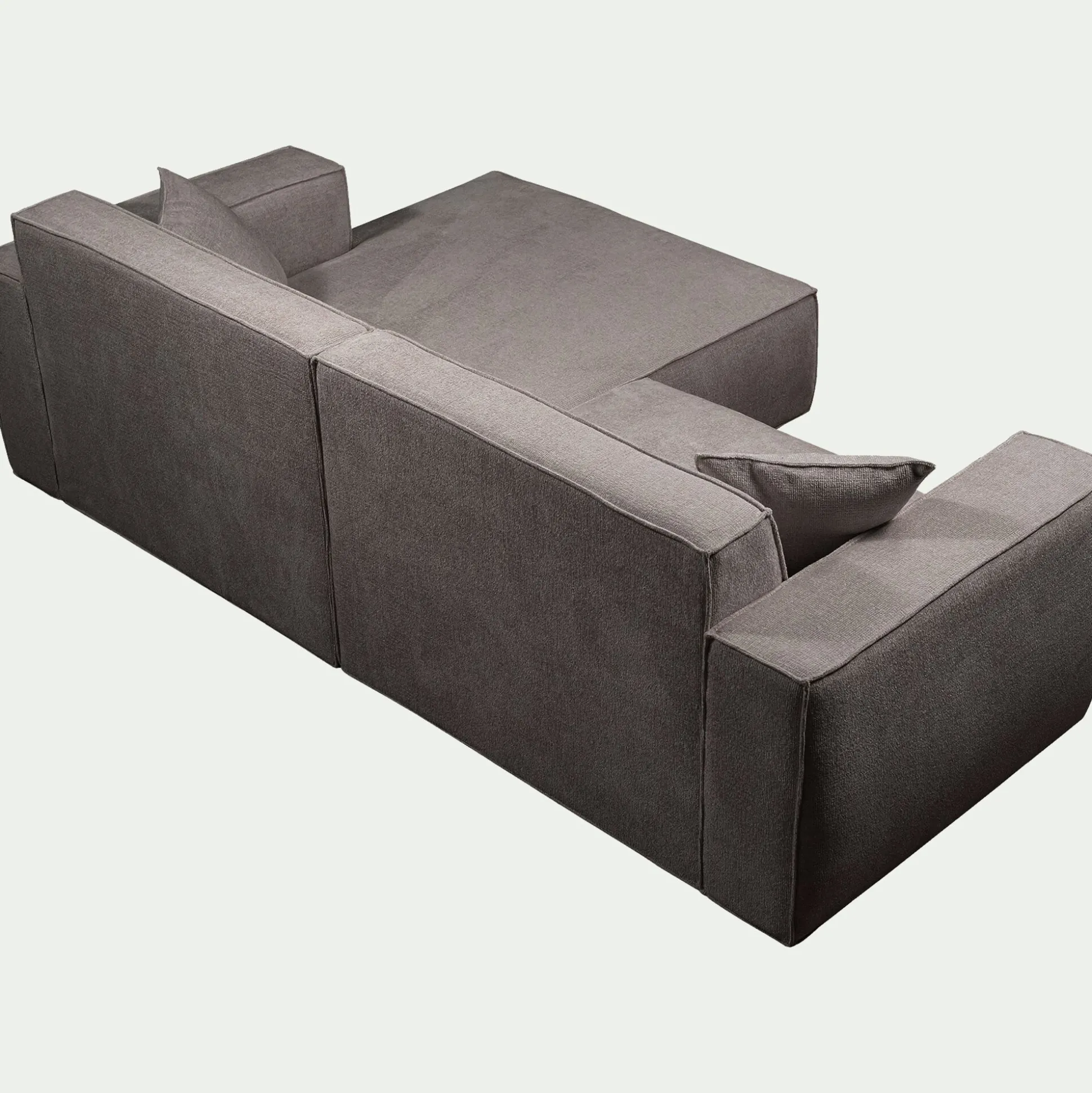 Canapé petit angle gauche fixe en tissu genesis - gris