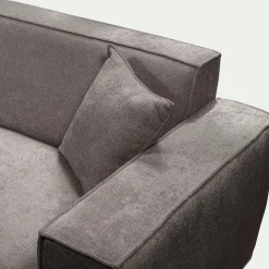 Canapé petit angle gauche fixe en tissu genesis - gris